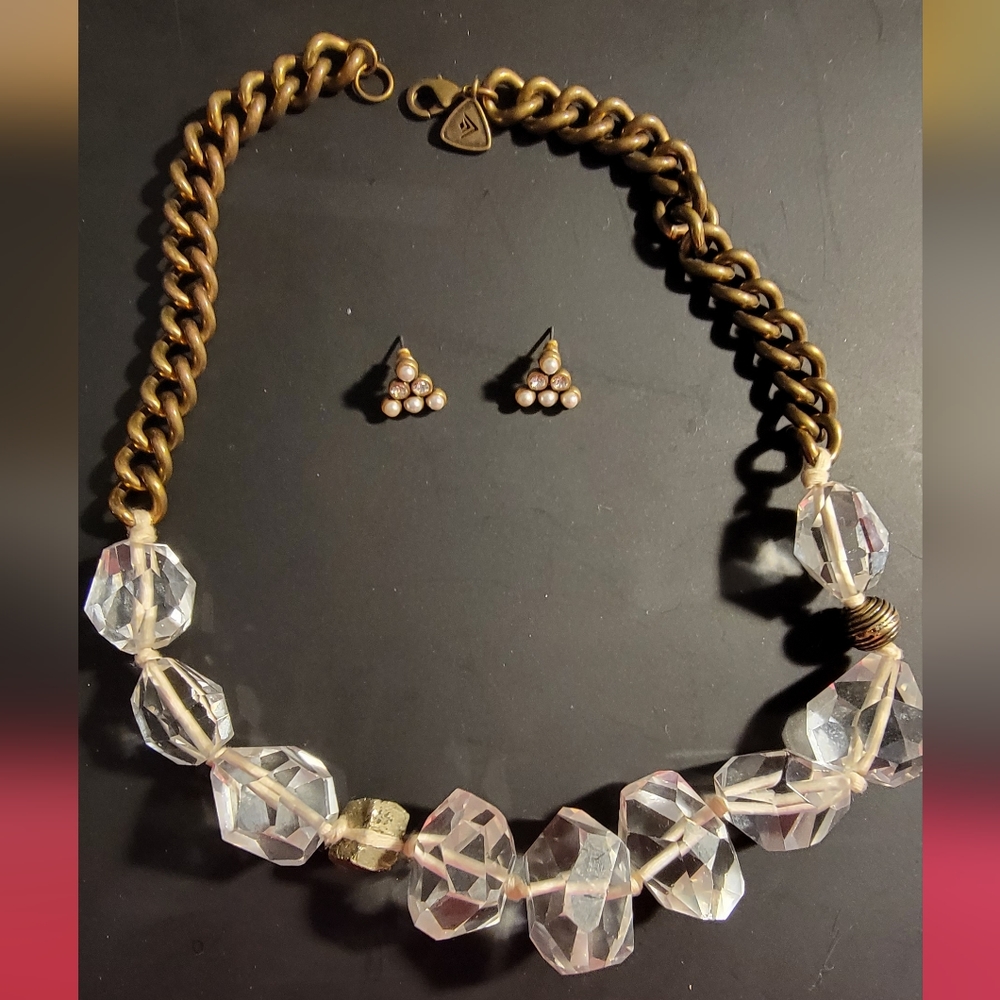 Silpada Designs KR Collection Crystal Rocks Necklace and Post Earrings